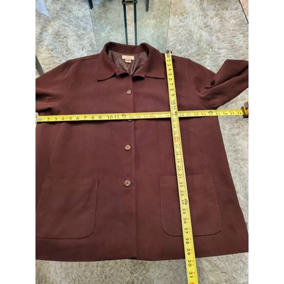 Nordstrom Women's Brown Viscose Single Breasted Long Sleeve Blazer Coat Size XL - Picture 13 of 14